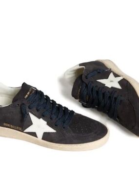 Golden Goose Navy blue and White Ballstar Low-Top Sneakers